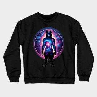 Anthro Furry Wolf Cosmic Space Art Crewneck Sweatshirt